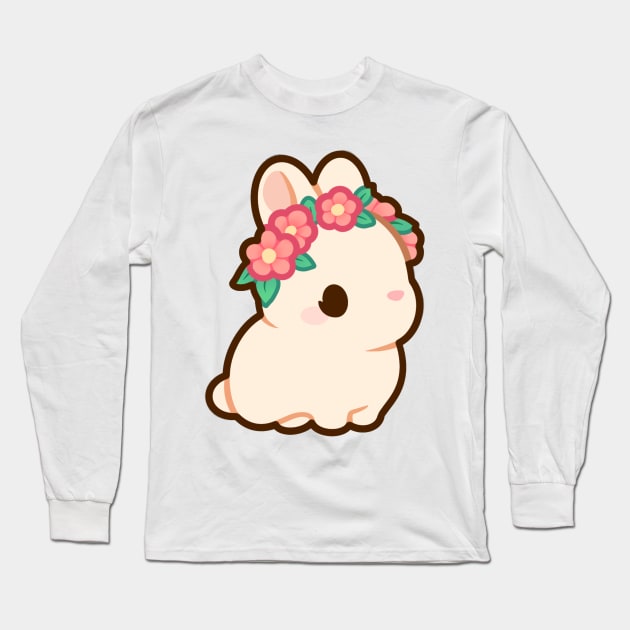 Flower Bunny Long Sleeve T-Shirt by veraphina